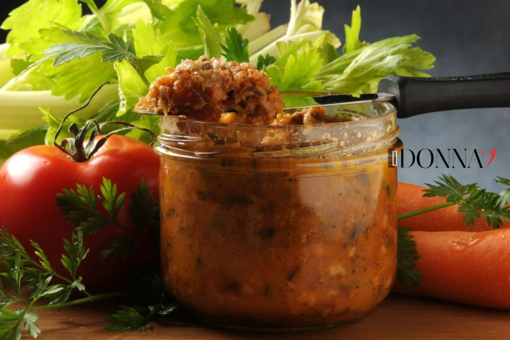 Pesto-Kirschtomaten und Auberginen