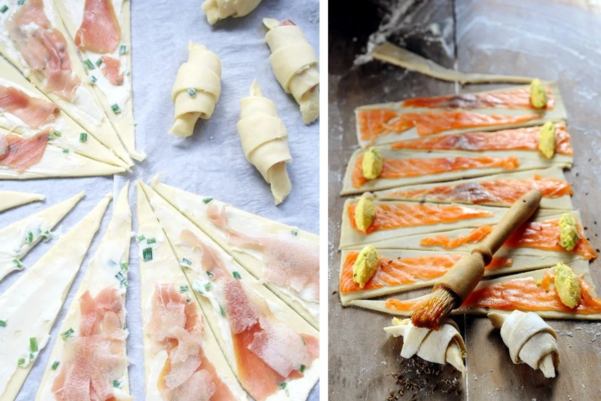 Gefüllte herzhafte Mini-Croissants