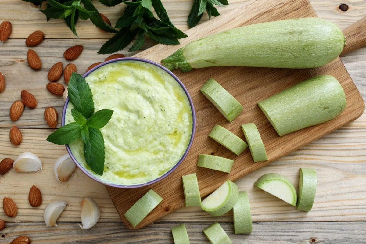 Zucchini-Pesto, eine köstliche und leichte Würze für Pasta und Bruschetta!