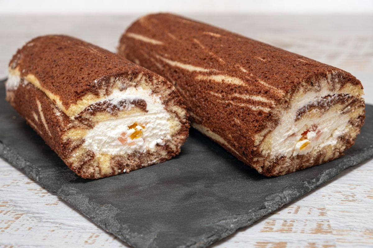 Rotolo bicolore: Uragano Swiss Roll con crema! Sole 170 Kcal