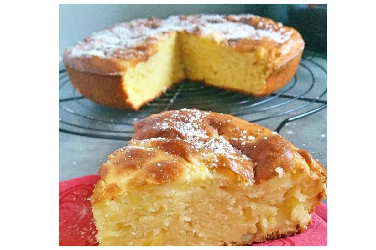 Apfel-Joghurt-Kuchen ohne Schuppen: einfach, lecker und sehr leicht!