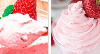 La mousse di primavera: con tante fragole, ma senza panna. Solo 100 calorie!