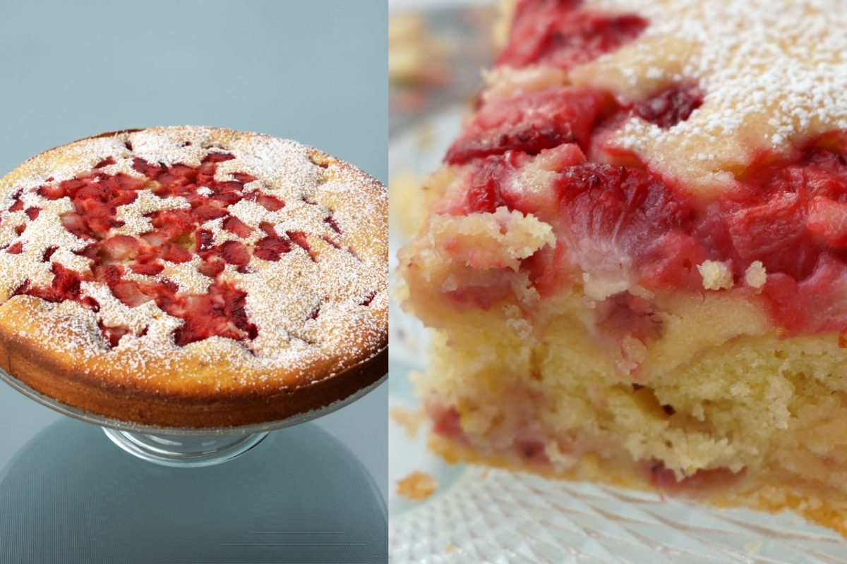 Torta crema e fragole