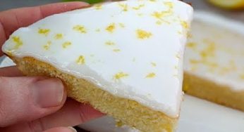 Torta al limone glassata: ricetta facile senza lievito