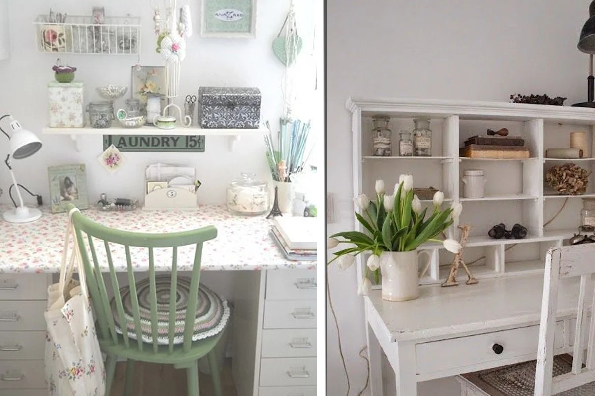 Angolo studio shabby chic: 16 idee per realizzalo in poche mosse