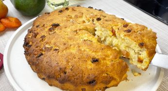 Torta alla ricotta con noci e uvetta