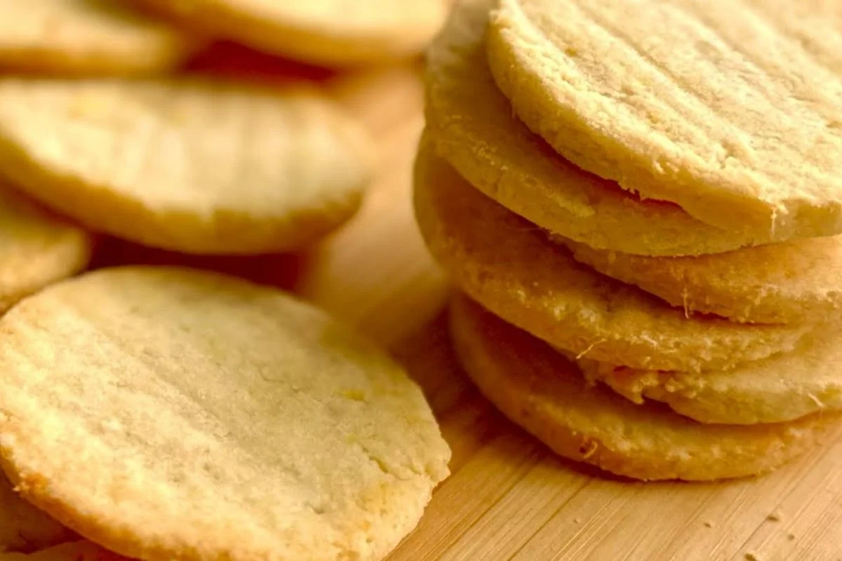Ingwer-Zitronen-Shortbread: ohne Zucker, Gluten, Ei. Nur 5 Zutaten