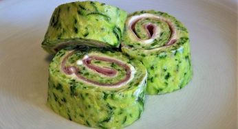 Rotolo alle zucchine con prosciutto e formaggio. Solo 170 kcal