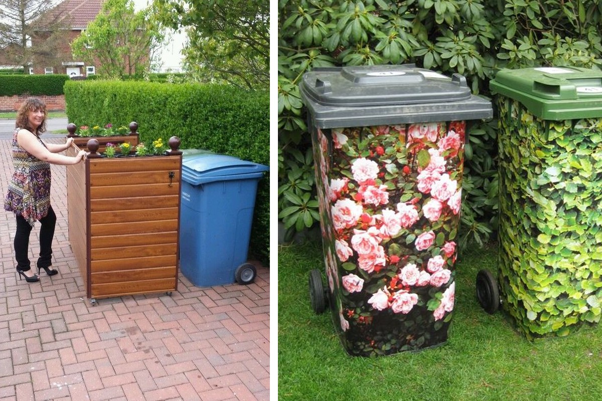 Sistemare i bidoni della spazzatura in giardino! 19 idee da vedere