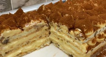 Torta di noci e crema: è più buona del tiramisù! Senza farina. Ha 150 kcal