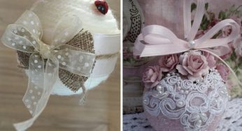 Palline di Natale shabby chic fai da te. Tantissime idee