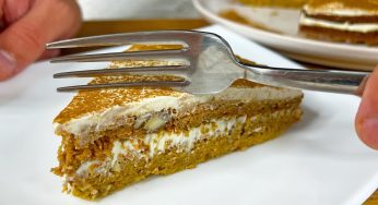 Tante carote, mele, avena e tanta crema, questa torta sparisce in un attimo! Ha solo 190 kcal