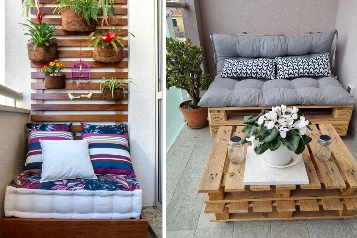 Arredare un piccolo balcone con i pallet: tante idee originali e creative!