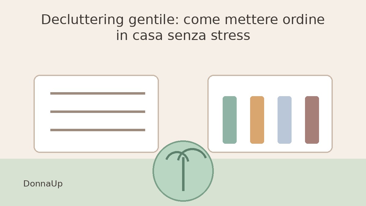 Immagine editoriale per Decluttering gentile: come mettere ordine in casa senza stress