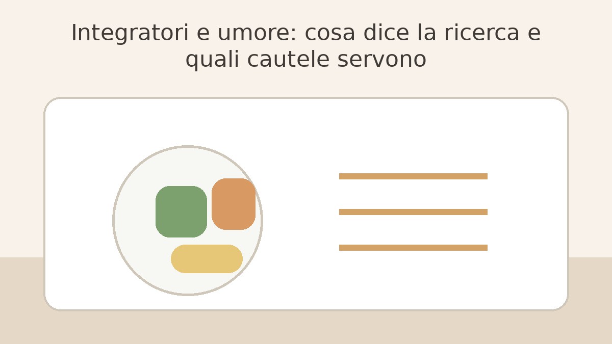Immagine editoriale per Integratori e umore: cosa dice la ricerca e quali cautele servono