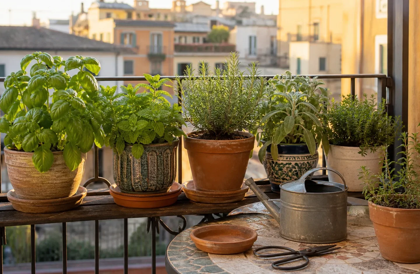 Immagine editoriale per Piante aromatiche sul balcone a fine estate: dove spostarle per non farle seccare