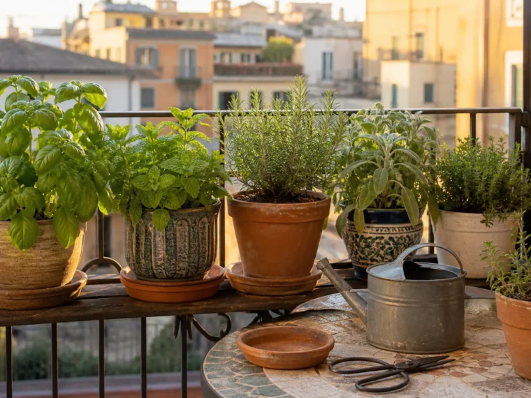 Immagine editoriale per Piante aromatiche sul balcone a fine estate: dove spostarle per non farle seccare
