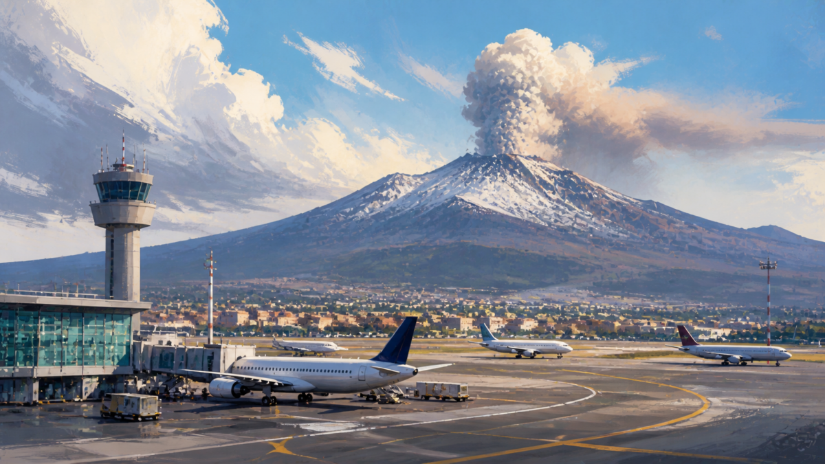 Immagine editoriale per Etna, voli limitati a Catania: cosa controllare prima di andare in aeroporto