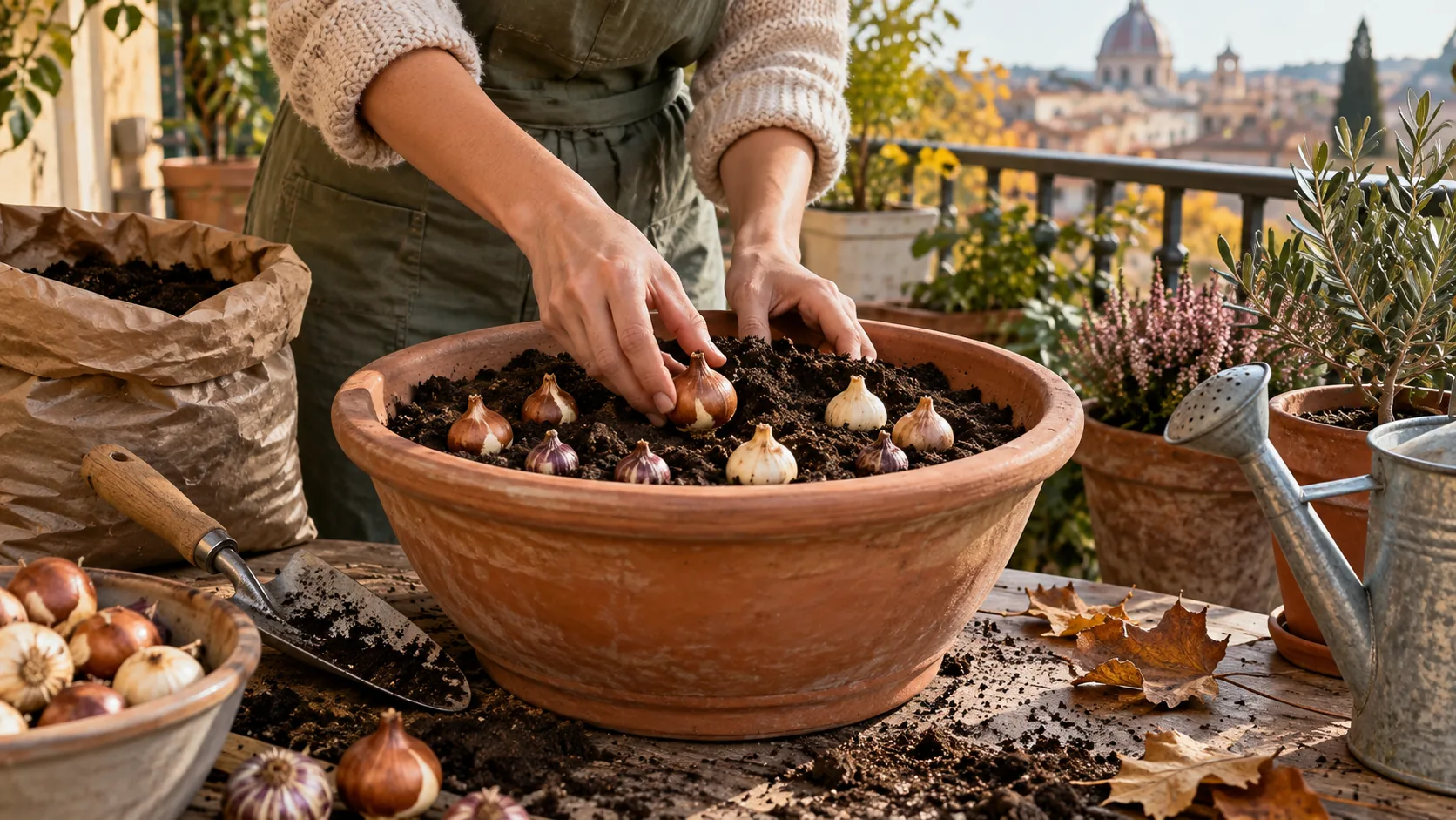 Immagine editoriale per Bulbi primaverili in vaso: piantali ora sul balcone e in primavera avrai colore senza rifare tutto
