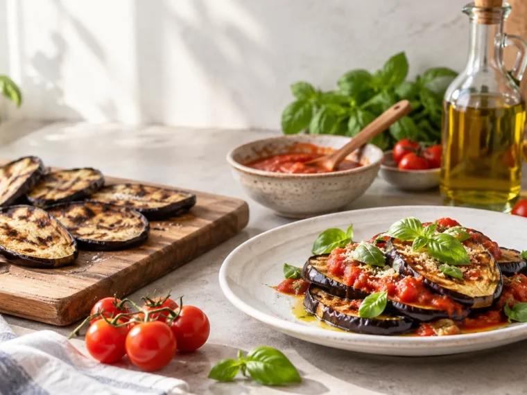 Immagine editoriale per Melanzane ricette estive: 3 idee leggere da preparare ora e usare anche domani
