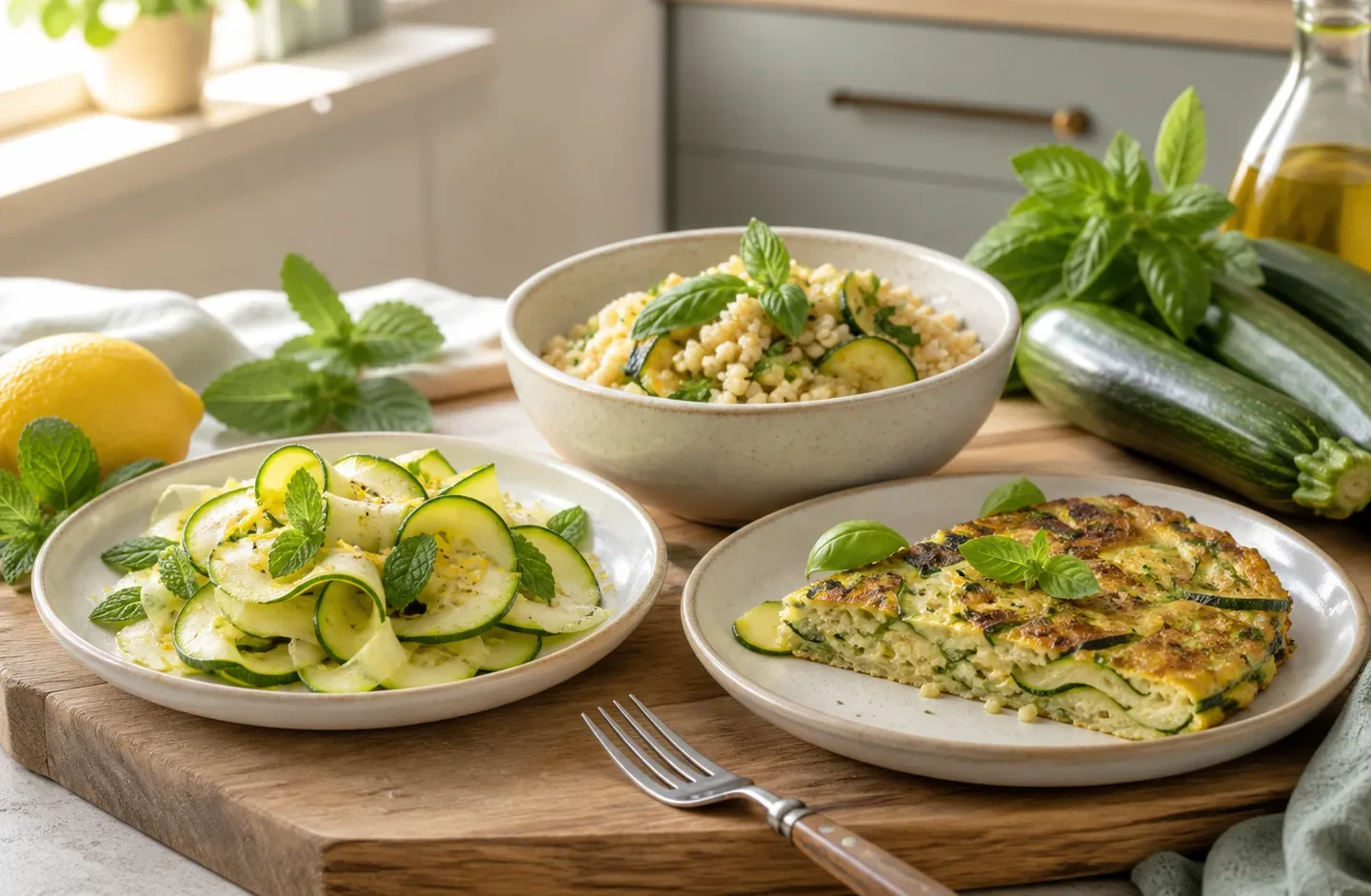 Immagine editoriale per Ricette estive con zucchine: tre idee furbe quando ne hai cotte troppe
