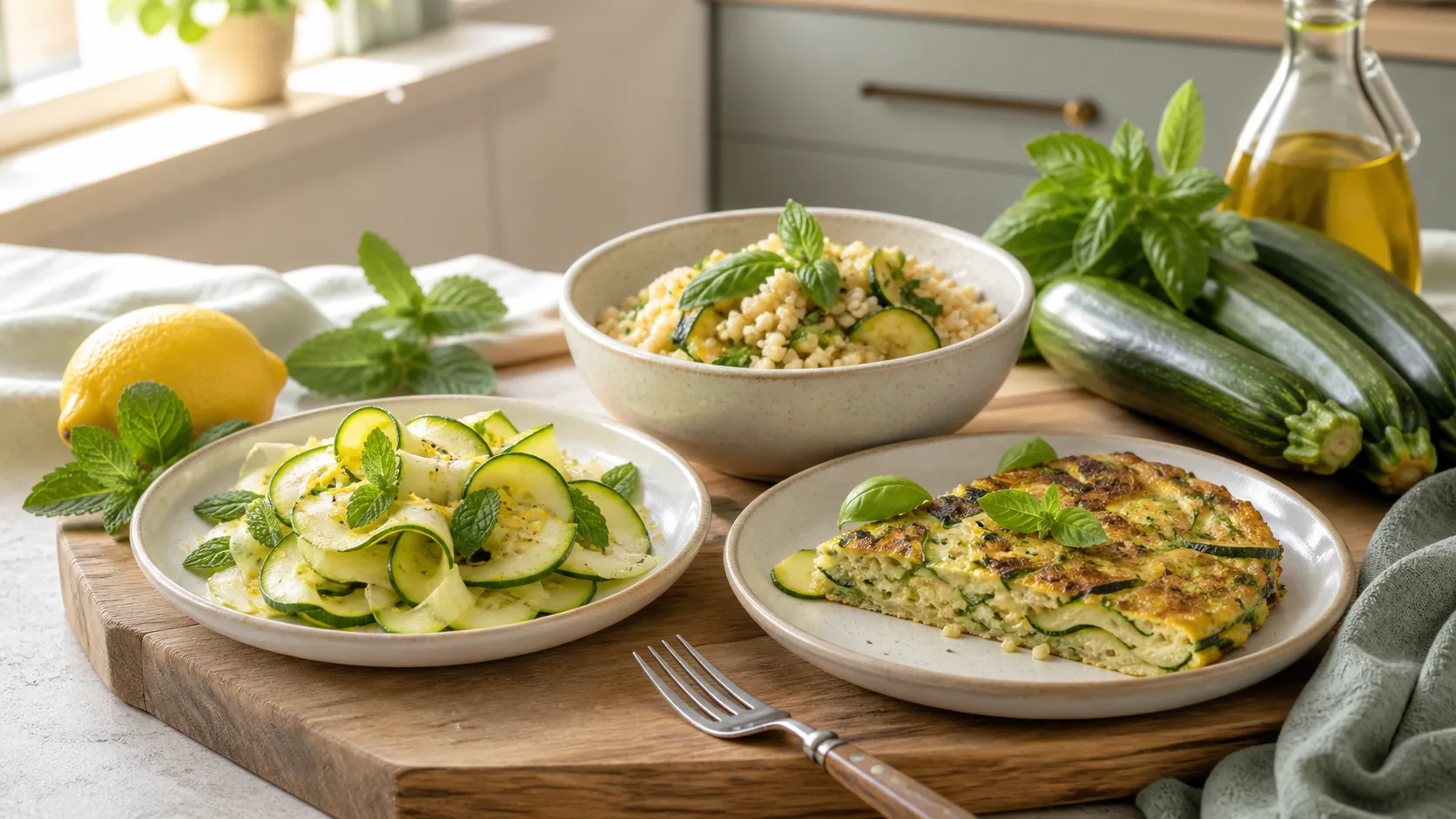 Immagine editoriale per Ricette estive con zucchine: tre idee furbe quando ne hai cotte troppe