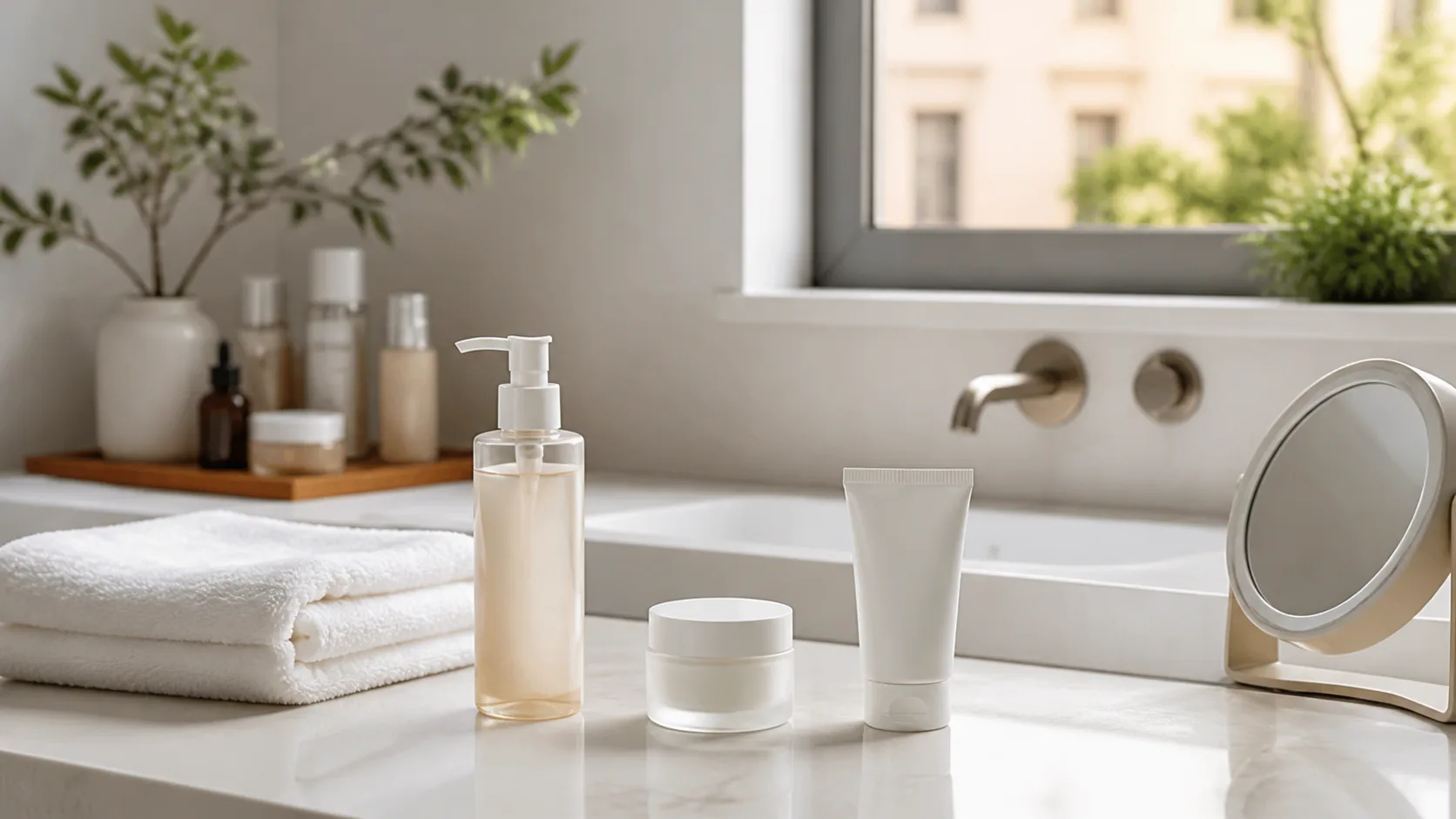 Immagine editoriale per Skincare minimalista: la routine essenziale per il rientro senza accumulare prodotti