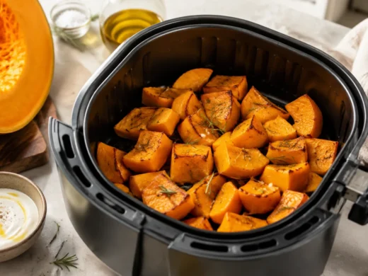 Immagine editoriale per Ricetta della zucca in friggitrice ad aria: il metodo semplice per averla dorata fuori e morbida dentro