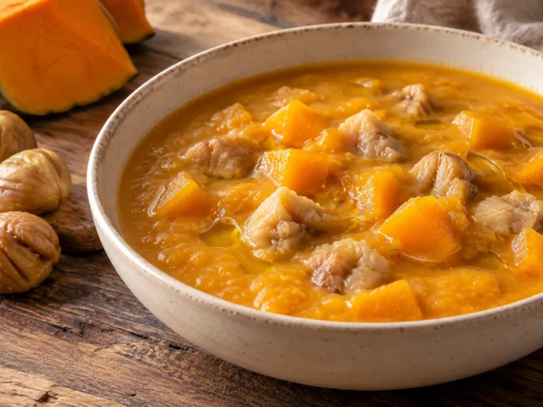 Immagine editoriale per Zuppa di zucca e castagne: come farla cremosa senza coprire i sapori